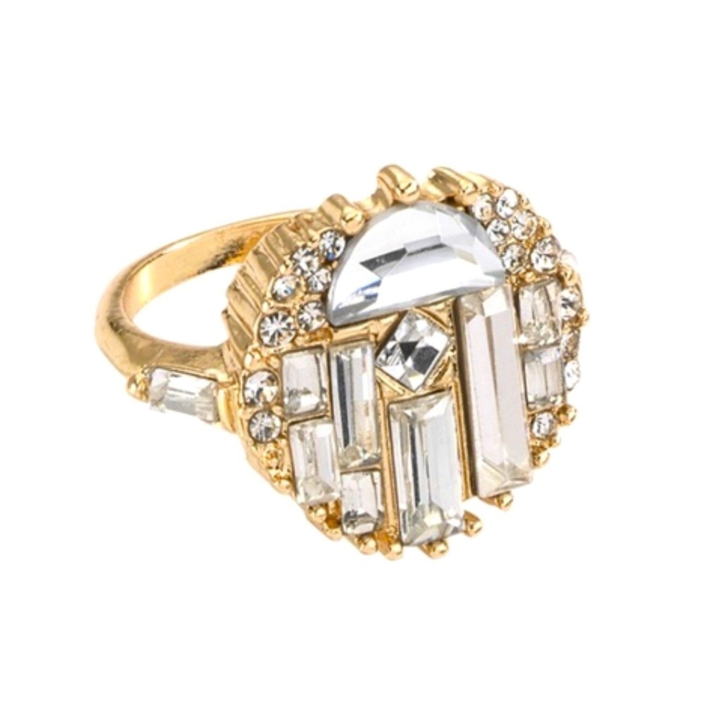 Park Lane Gatsby Ring Gold plated 🆕 Handset Austrian Crystals Size 8